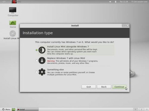 ˫ϵͳ Windows 7�°�װLinux Mint 12 